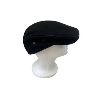 Perry Ellis Portfolio Black Wool Blend Cap Size L/XL vintage
